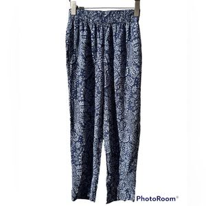 Madewell Tapered Huston Pull-On Crop Pants in Paisley Garden Size XXS